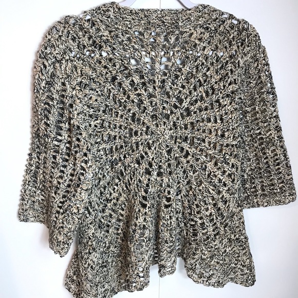 Ruby rd open front sweater w ruffle & gold thread - Picture 2 of 8